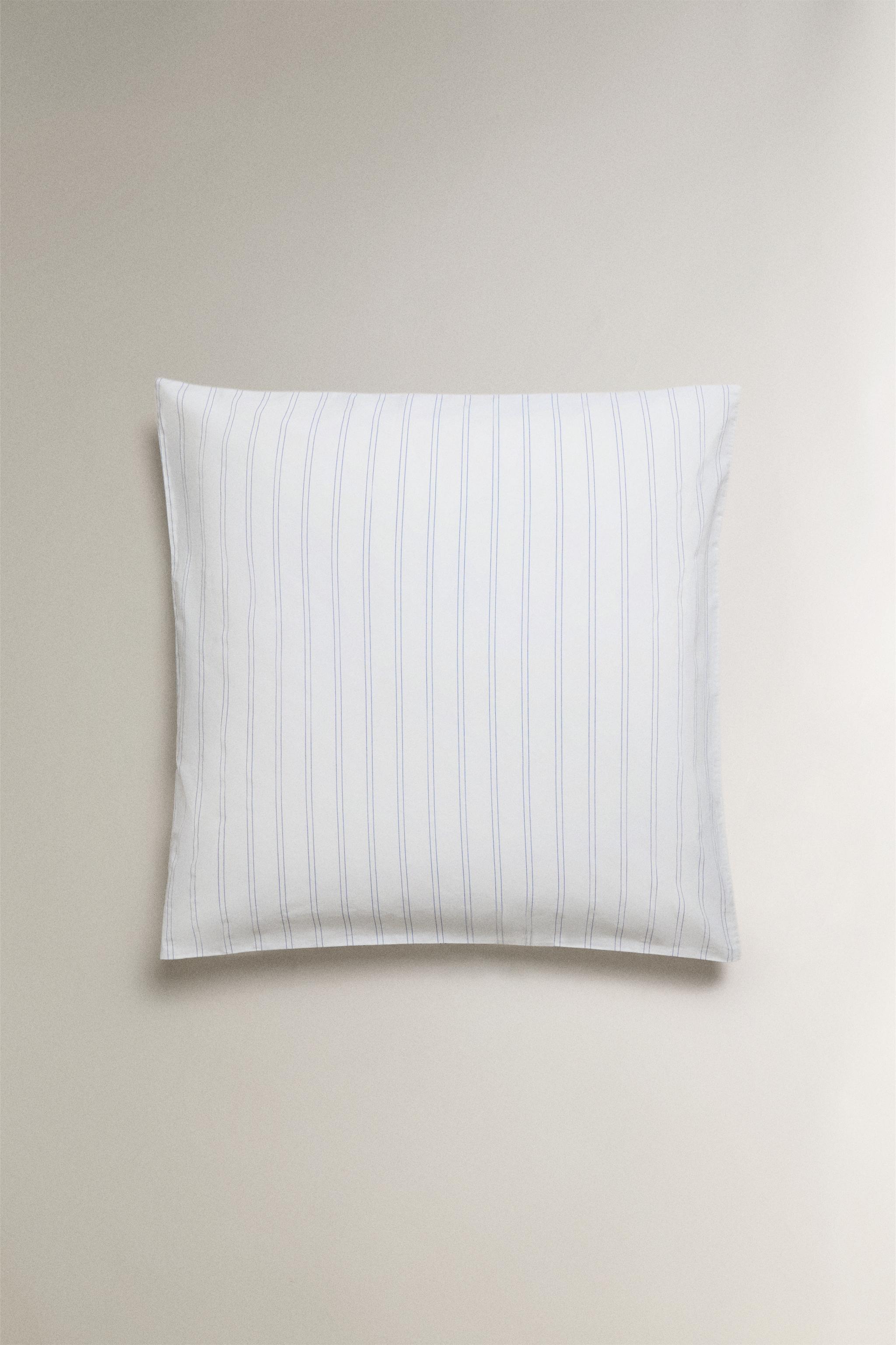 TAIE D’OREILLER DOUBLE RAYURES EN COTON